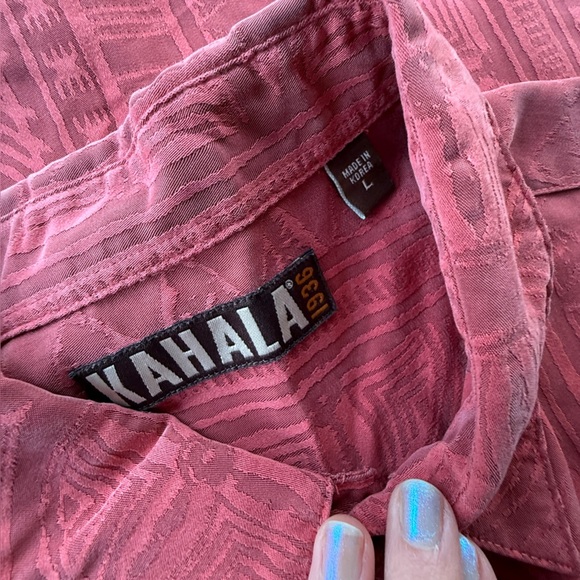 Kahala Brick Red Aloha Shirt Men’s Size Large - Picture 2 of 6